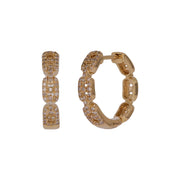 EHF57624. 14K Solid Yellow Gold Diamond Hoop Earrings